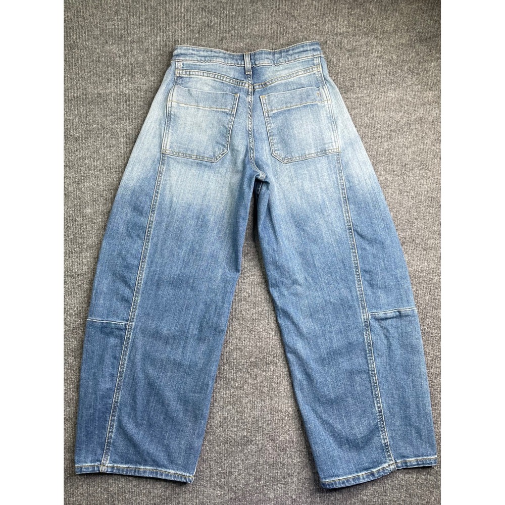 Pilcro barrel Wide Leg Jeans Women's 25 Blue Light Wash High Rise Seamed Denim - Picture 2 of 9